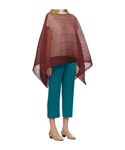 Issey Miyake Pleated Shawl In Brown