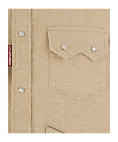 Dsquared2 Long-sleeved Casual Jacket In Brown