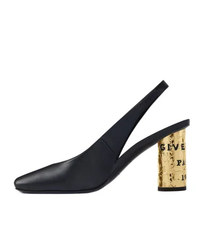 Givenchy Tape 85 Leather Slingback Pumps In Black