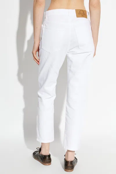 Moschino Distressed Denim Jeans In White