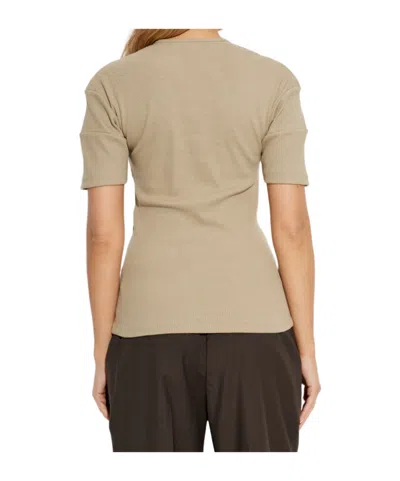 Lemaire Crew Neck Knitted T-shirt In Brown