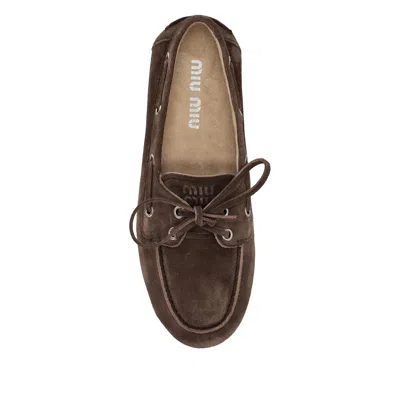 Miu Miu Round-toe Loafers In Black