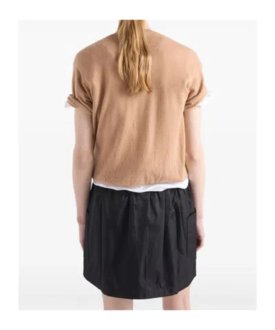 Prada Black Re-nylon Mini Skirt In Black