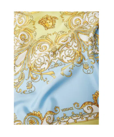 Versace Spring Barocco Printed Silk Scarf In Multi