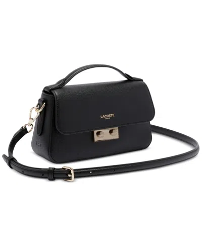 Lacoste Champs Elysees Medium Shoulder Bag In Black