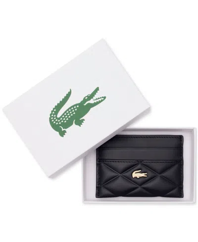 Lacoste Leather Card Holder In Black