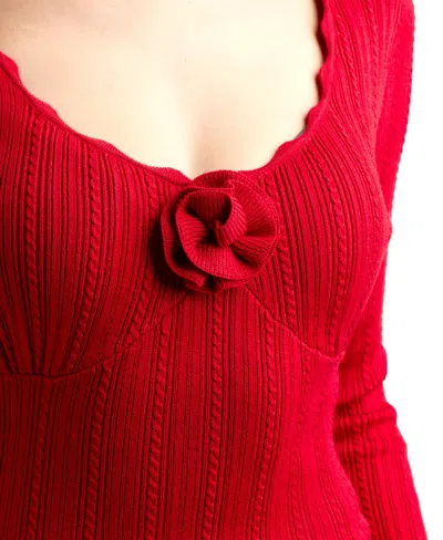 Bcx Junior's Sweetheart Pull-on Sweater In Red