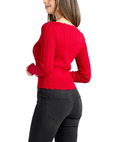 Bcx Junior's Sweetheart Pull-on Sweater In Red