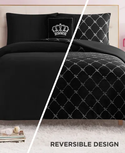 Juicy Couture Plush Reversible Trellis Link 4-pc. Comforter Set, King In Black