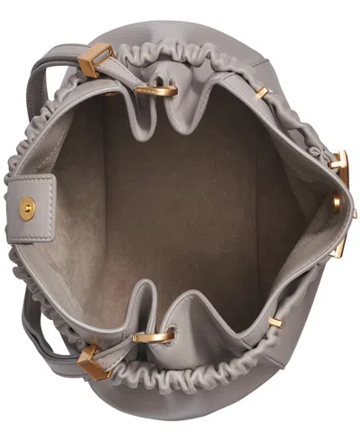 Donna Karan Gingham Medium Bucket Bag In Brown