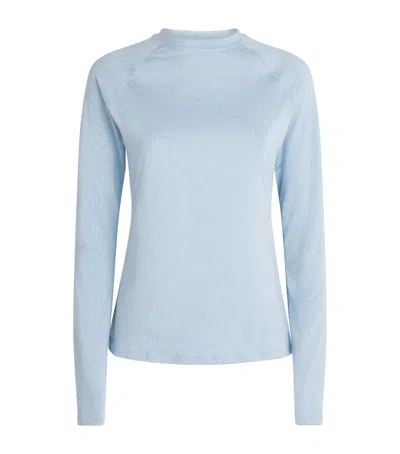 Varley Always Warm Mock Neck Base Layer Top In Blue