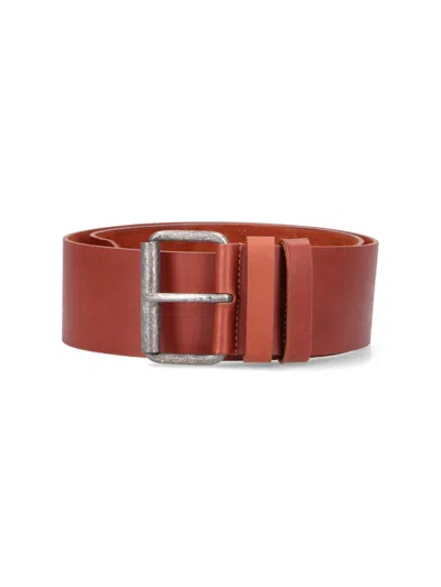 Aspesi Adjustable Belt Straight Cut Multiple Loops In Brown