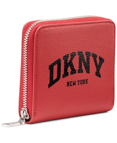 Dkny Women's Hadlee Zipper Around Wallet In Red