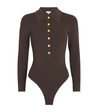 L'agence Knitted Elisabetta Bodysuit In Brown