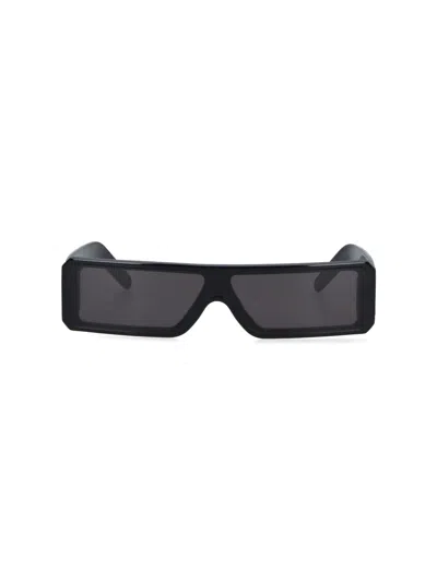 Rick Owens Rectangle Frame Sunglasses In Black