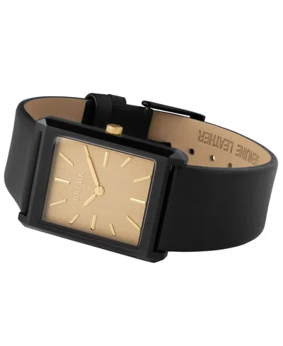 Breda Virgil Leather Strap Watch, 26mm In Black