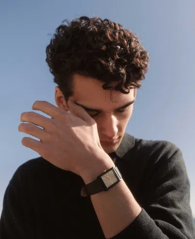 Breda Virgil Leather Strap Watch, 26mm In Black