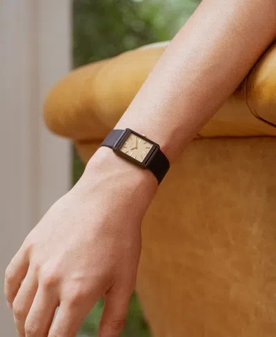 Breda Virgil Leather Strap Watch, 26mm In Black