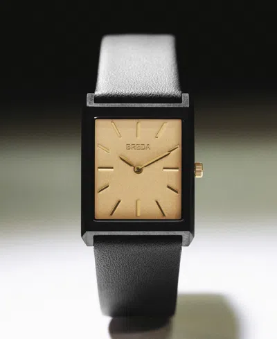 Breda Virgil Leather Strap Watch, 26mm In Black