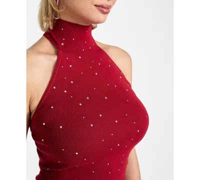 Guess Minara Turtleneck Halter Sweater In Red