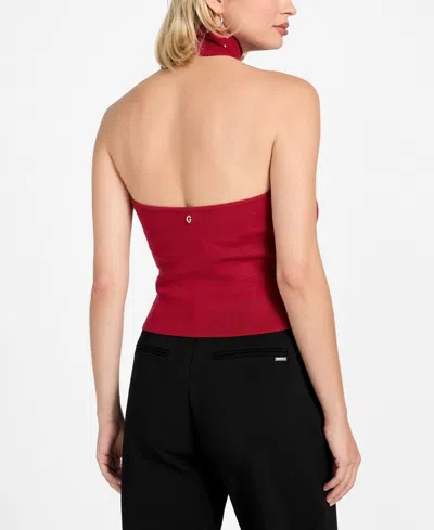 Guess Minara Turtleneck Halter Sweater In Red