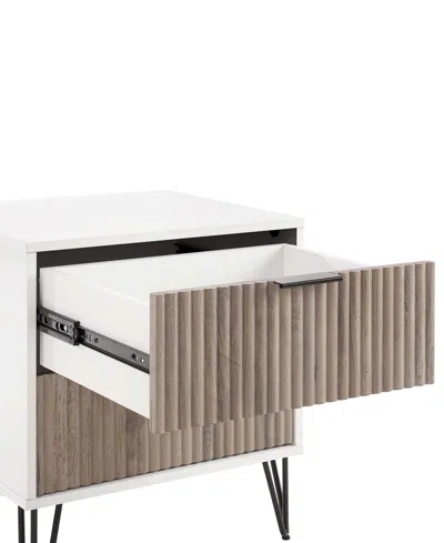 Manhattan Comfort Dumbo Fluted 2-drawer Wood Nightstand, Set Of 2