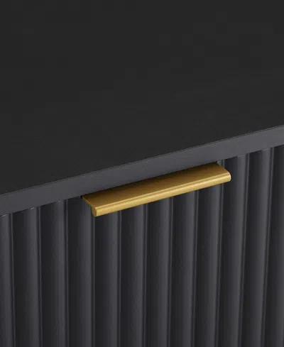 Manhattan Comfort Dumbo Fluted 2-drawer Wood Nightstand, Set Of 2 In Black