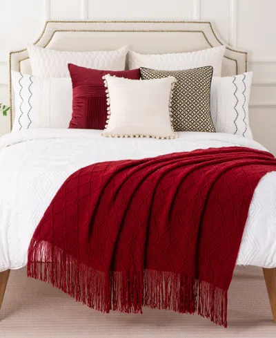 Battilo Texture Triple Zig-zag Lightweight Throw, 50" X 60" In Red