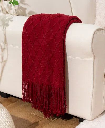 Battilo Texture Triple Zig-zag Lightweight Throw, 50" X 60" In Red