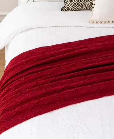 Battilo Texture Triple Zig-zag Lightweight Throw, 50" X 60" In Red