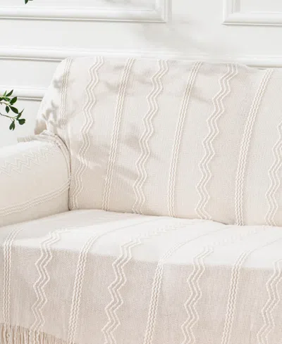 Battilo Texture Triple Zig-zag Lightweight Throw, 50" X 60" In Sand