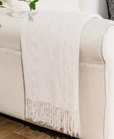 Battilo Texture Triple Zig-zag Lightweight Throw, 50" X 60" In Sand