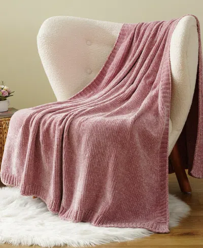 Battilo Lifestyle Solid Woven Micro Chenille Throw, 51" X 67" In Pink