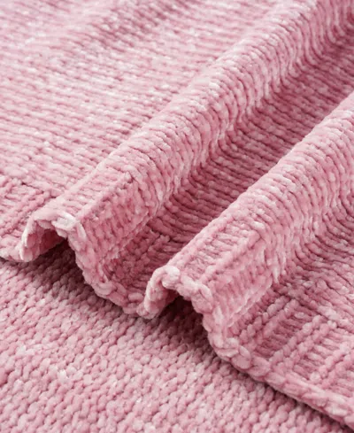 Battilo Lifestyle Solid Woven Micro Chenille Throw, 51" X 67" In Pink