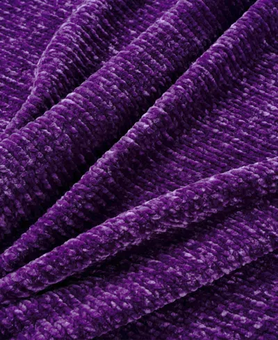 Battilo Lifestyle Solid Woven Micro Chenille Throw, 51" X 67" In Purple