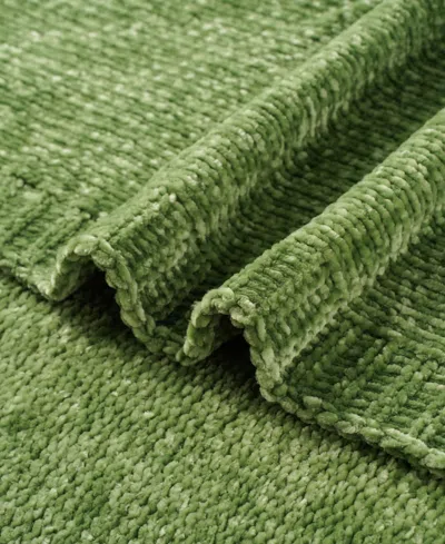 Battilo Lifestyle Solid Woven Micro Chenille Throw, 51" X 67" In Green