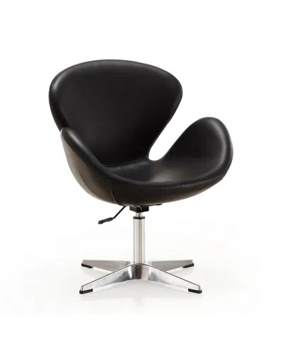 Manhattan Comfort Raspberry Adjustable Swivel Chair In Black