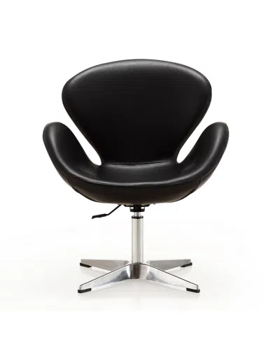 Manhattan Comfort Raspberry Adjustable Swivel Chair In Black