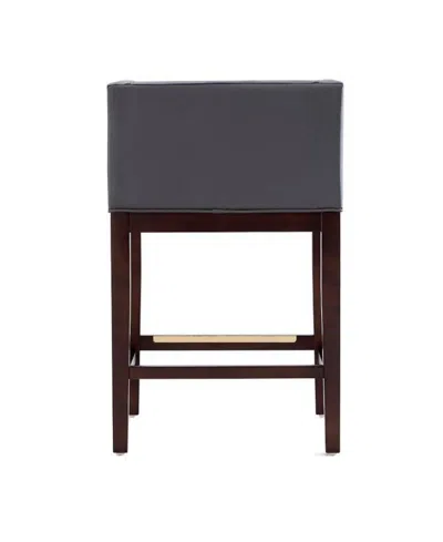 Manhattan Comfort Kingsley Counter Stool In Grey And Dark Walnut In Brown