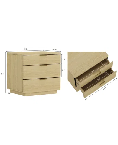 Manhattan Comfort Set Of 2 Payton Modern Nightstands With 6 Drawers In Neutral