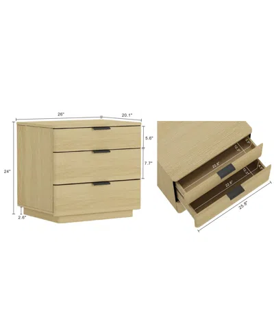 Manhattan Comfort Set Of 2 Payton Modern Nightstands With 6 Drawers In Neutral