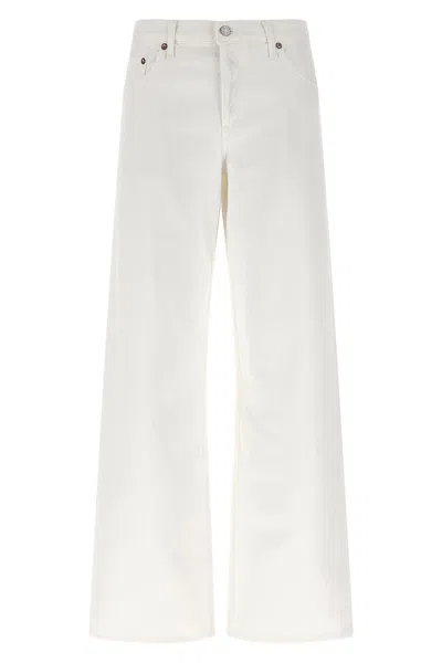 Agolde Vana Fold Wide-leg Jeans In White