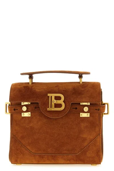 Balmain Medium Handle Bag Adjustable Strap Hardware In Brown