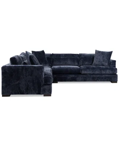 Macy's Furniture 3-pc. Triana L Shape Sectional Sofa In Blue