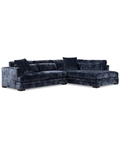 Macy's Furniture Triana 2-pc. Fabric Chaise Sectional Sofa In Blue