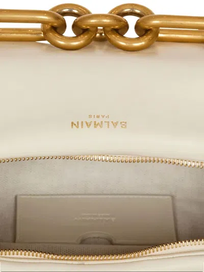 Balmain Medium Sync Bag In Calfskin Leather In Purple