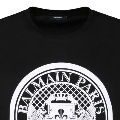 Balmain Noir Blanc Cotton T-shirts And Polos In Black