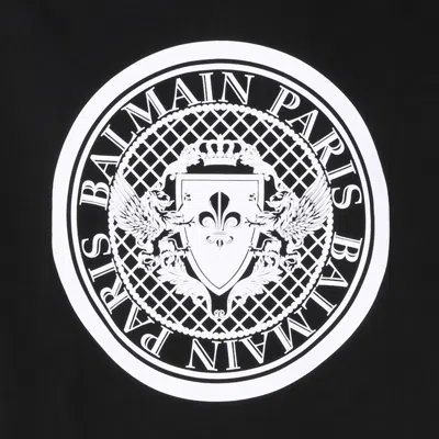 Balmain Noir Blanc Cotton T-shirts And Polos In Black