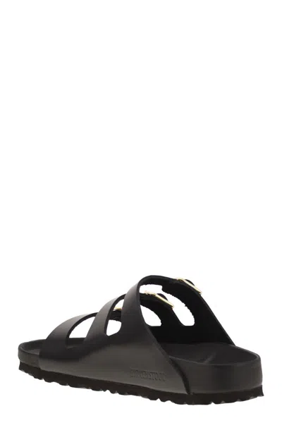 Birkenstock Black Sandals With Adjustable Straps And Gold-tone Buckles