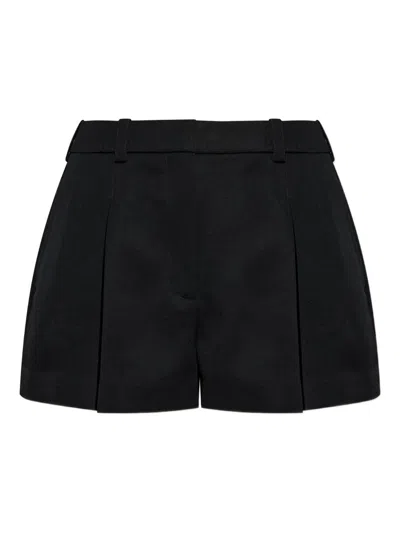 Givenchy Wool Bermuda Shorts Front Pleats Belt Loops In Black